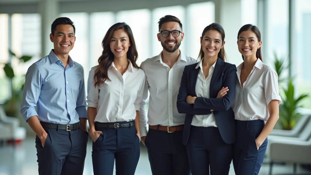 Team of productivity coaches and time management specialists in professional office setting